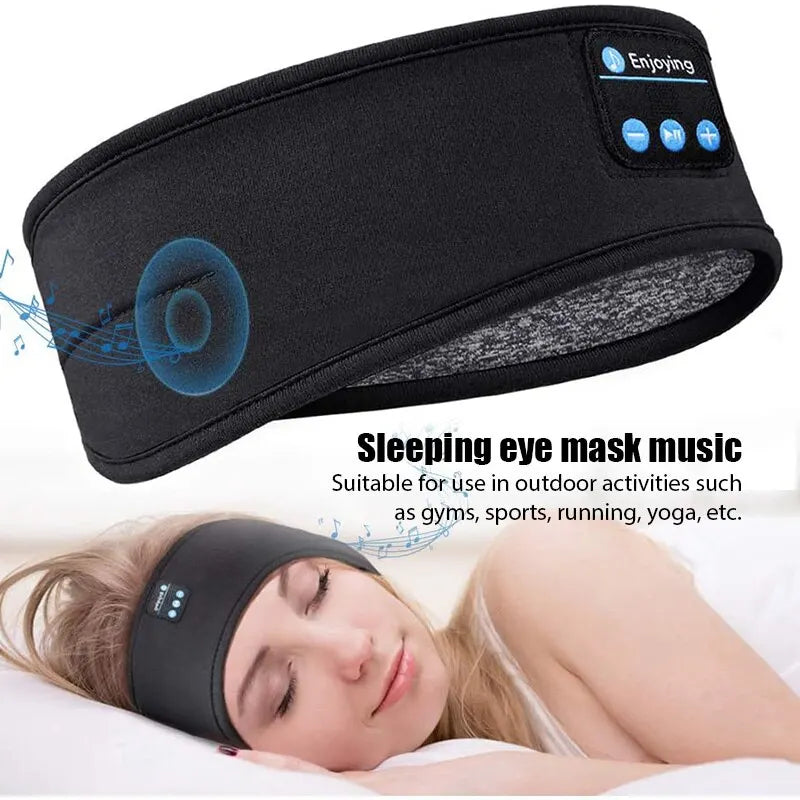 Bandana elástica sem fio com fone bluetooth para dormir