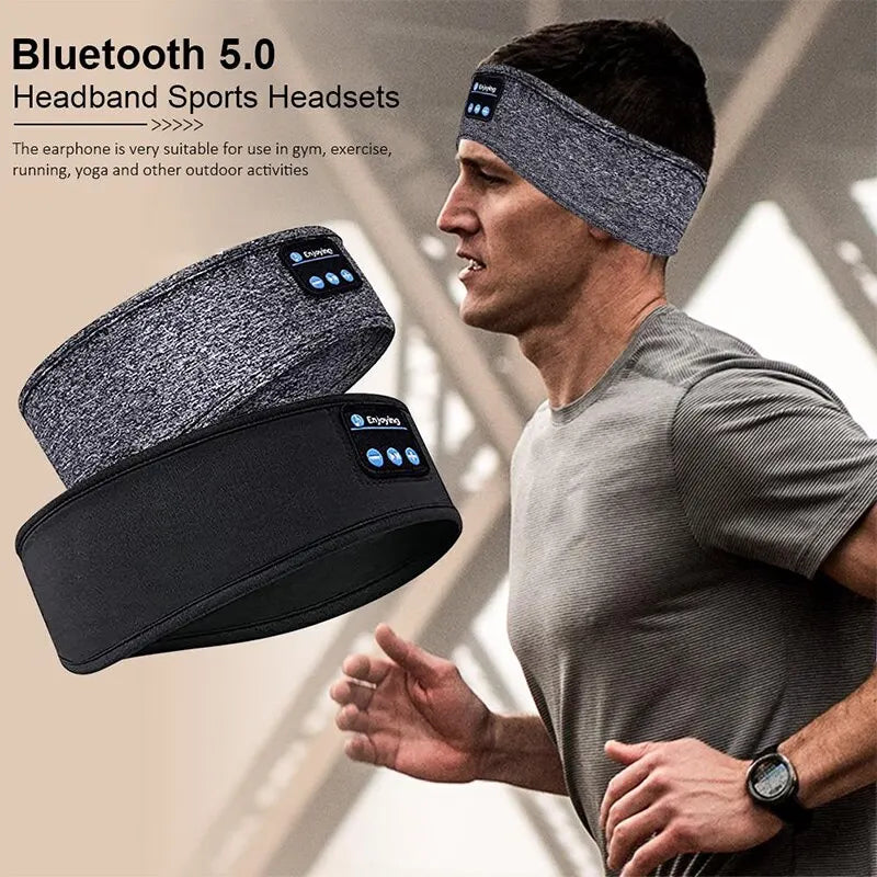 Bandana elástica sem fio com fone bluetooth para dormir