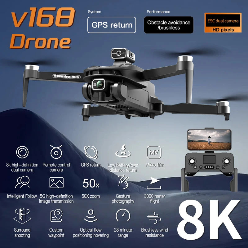 Drone Xiaomi v168 8k profissional